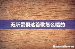 无所畏惧这首歌怎么唱的