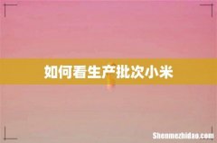 如何看生产批次小米