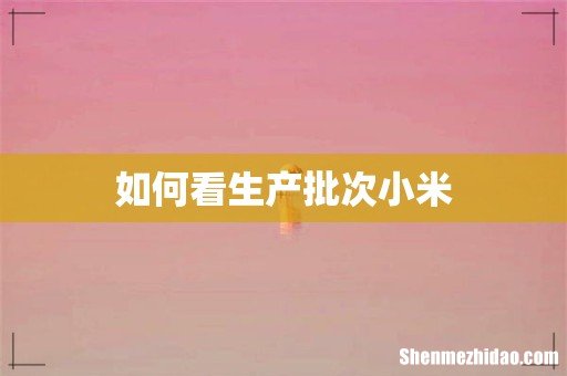 如何看生产批次小米