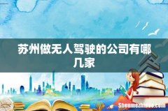 苏州做无人驾驶的公司有哪几家