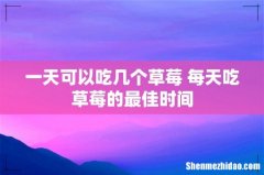 一天可以吃几个草莓 每天吃草莓的最佳时间
