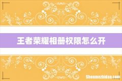 王者荣耀相册权限怎么开