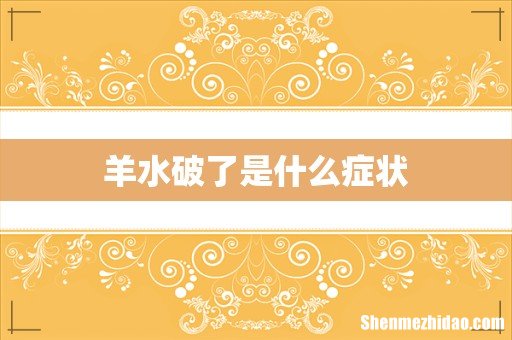 羊水破了是什么症状