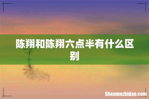 陈翔和陈翔六点半有什么区别