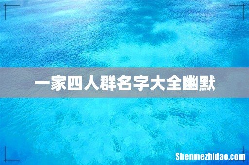 一家四人群名字大全幽默