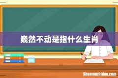 巍然不动是指什么生肖