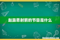 赵露思射箭的节目是什么