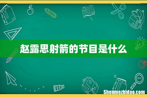 赵露思射箭的节目是什么