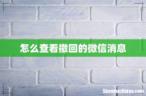 怎么查看撤回的微信消息