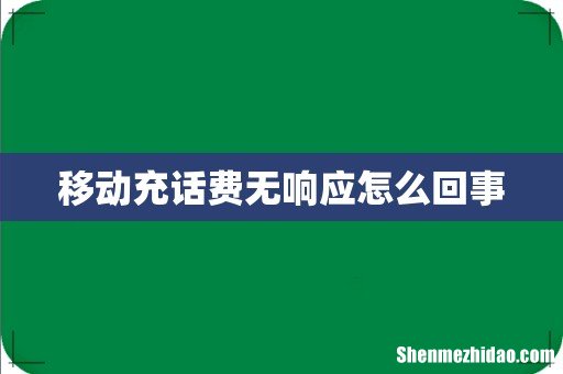 移动充话费无响应怎么回事