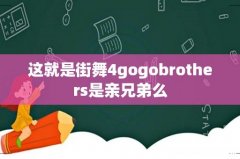 这就是街舞4gogobrothers是亲兄弟么
