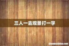 三人一去观景打一字