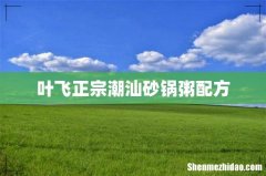 叶飞正宗潮汕砂锅粥配方