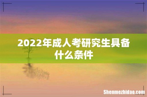 2022年成人考研究生具备什么条件