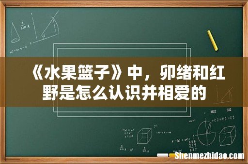 《水果篮子》中,卯绪和红野是怎么认识并相爱的