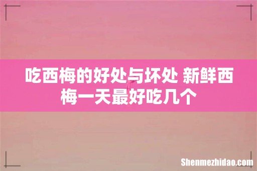 吃西梅的好处与坏处 新鲜西梅一天最好吃几个
