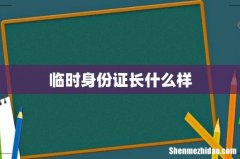 临时身份证长什么样