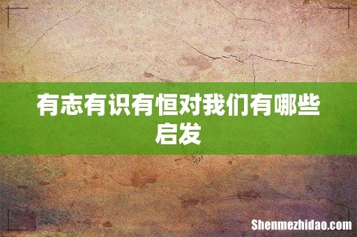 有志有识有恒对我们有哪些启发