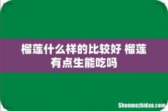 榴莲什么样的比较好 榴莲有点生能吃吗