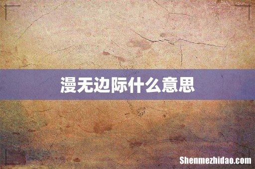 漫无边际什么意思