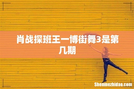 肖战探班王一博街舞3是第几期
