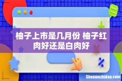 柚子上市是几月份 柚子红肉好还是白肉好