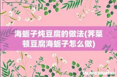 荠菜顿豆腐海蛎子怎么做 海蛎子炖豆腐的做法