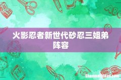 火影忍者新世代砂忍三姐弟阵容