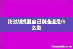 我时刻提醒自己别逃避是什么歌