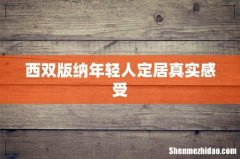 西双版纳年轻人定居真实感受