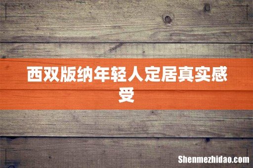 西双版纳年轻人定居真实感受