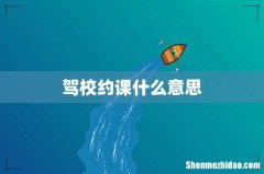 驾校约课什么意思