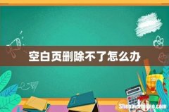 空白页删除不了怎么办