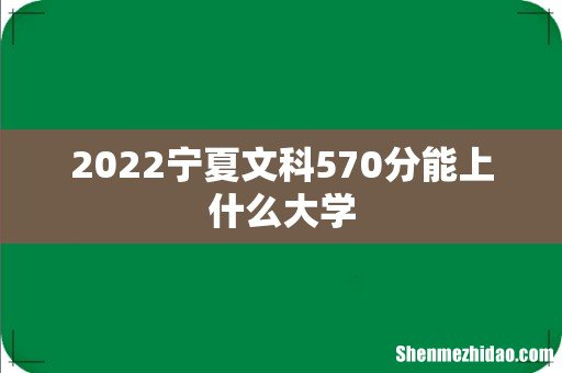 2022宁夏文科570分能上什么大学