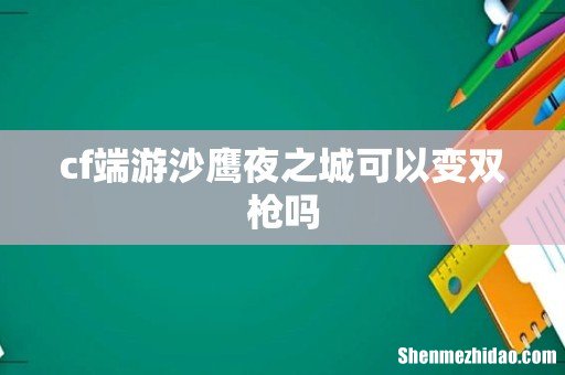 cf端游沙鹰夜之城可以变双枪吗