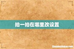 拍一拍在哪里改设置