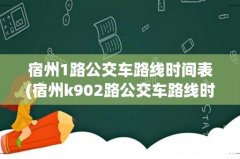 宿州k902路公交车路线时间表 宿州1路公交车路线时间表
