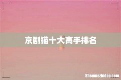 京剧猫十大高手排名