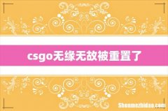 csgo无缘无故被重置了