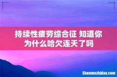 持续性疲劳综合征 知道你为什么哈欠连天了吗