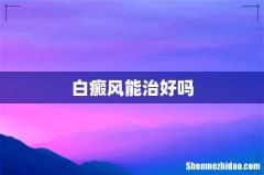 白癜风能治好吗