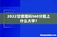 2022甘肃理科560分能上什么大学？