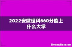 2022安徽理科660分能上什么大学