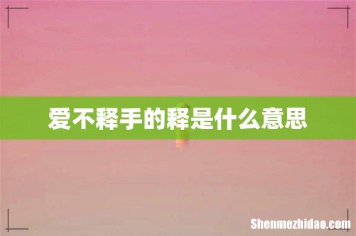 爱不释手的释是什么意思