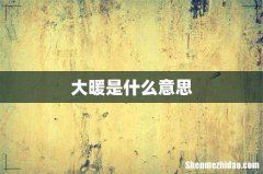 大暖是什么意思
