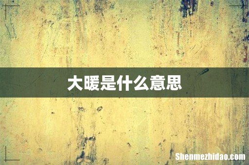 大暖是什么意思