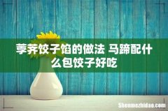 荸荠饺子馅的做法 马蹄配什么包饺子好吃