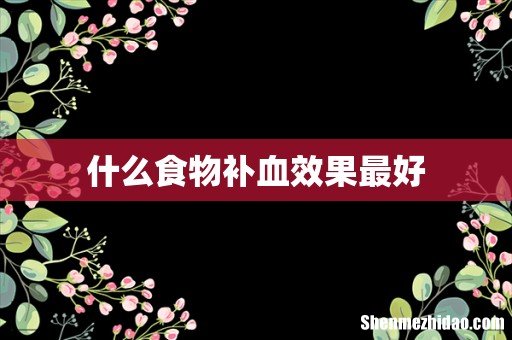 什么食物补血效果最好