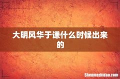 大明风华于谦什么时候出来的
