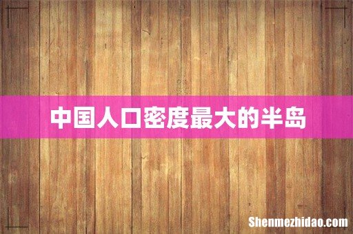 中国人口密度最大的半岛